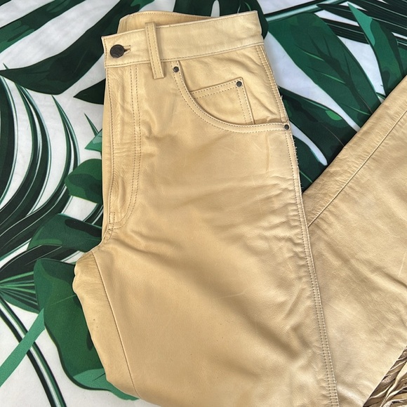Harley Davidson caramel fringe leather pants - Picture 4 of 9